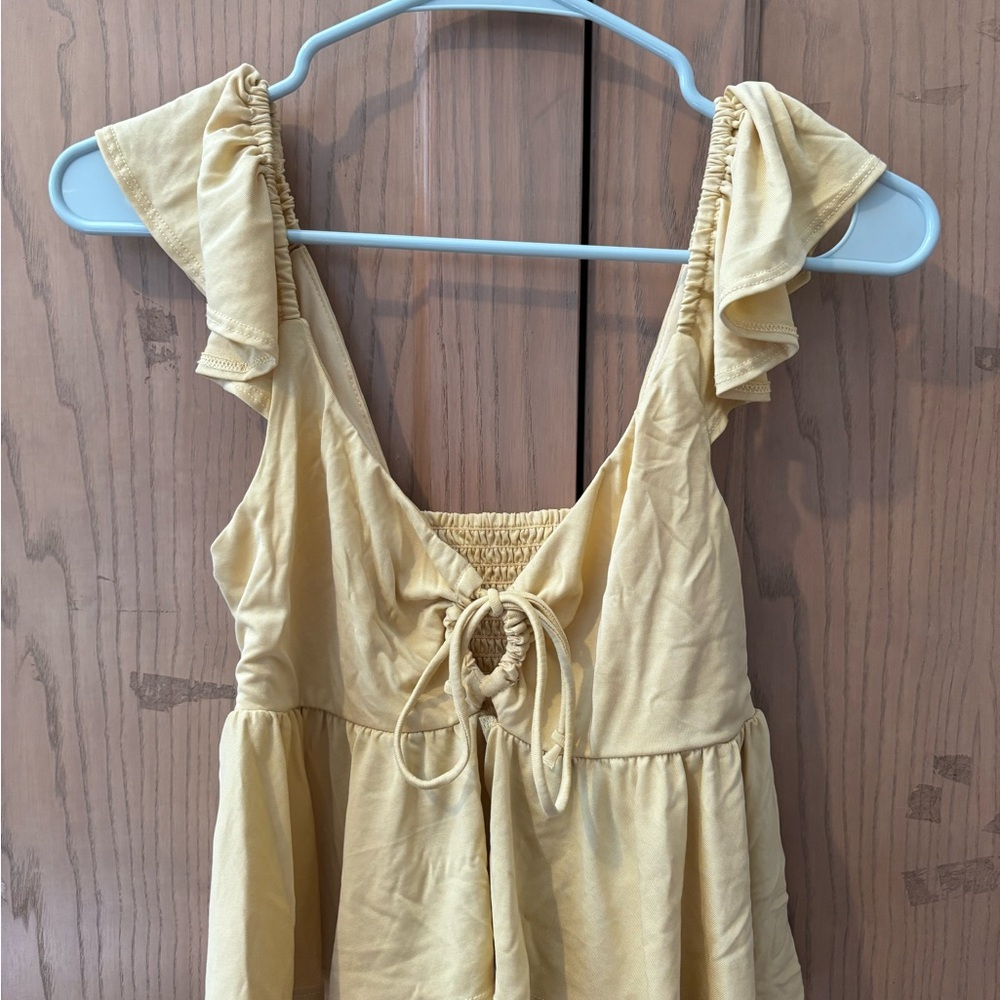 Yellow Ruffle Sleeve Top/Tank